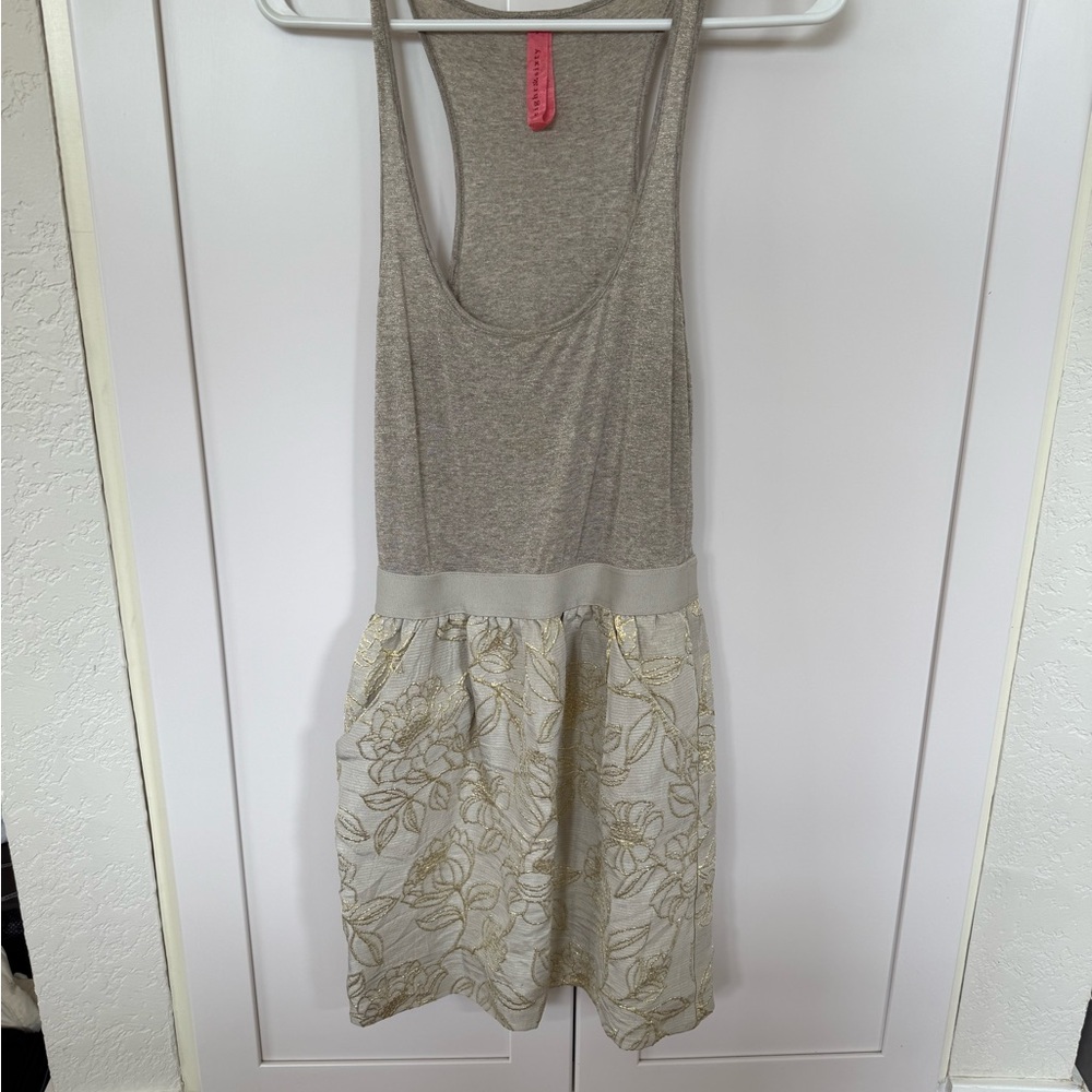 Eight Sixty Gray and Gold Mini Dress